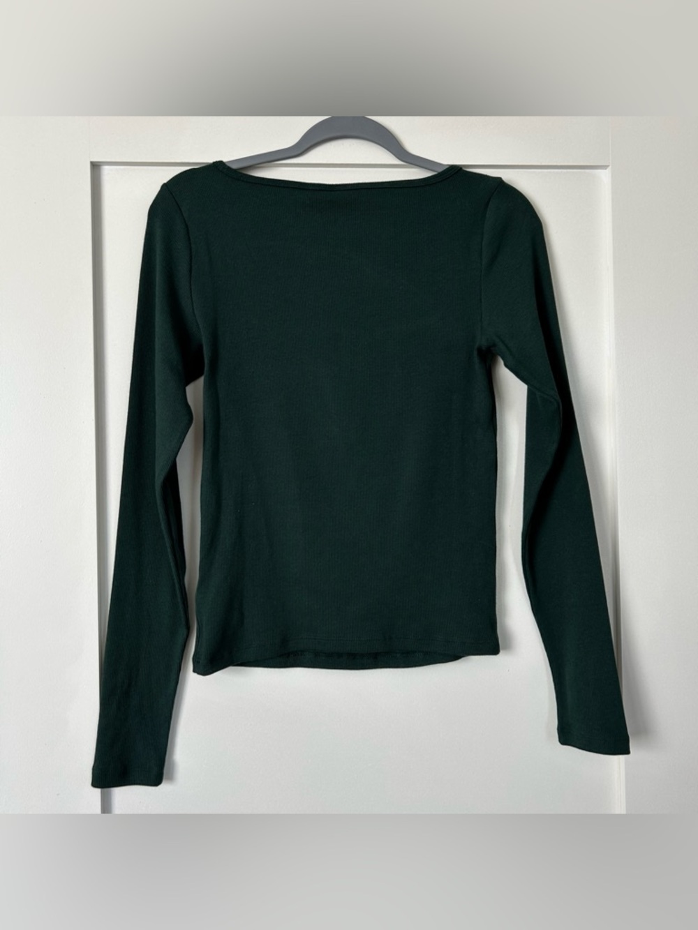 Aritzia HomeStretch™ Rib Squareneck Longsleeve Green Size Medium - Picture 8 of 8